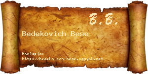 Bedekovich Bese névjegykártya